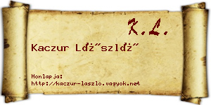 Kaczur László névjegykártya