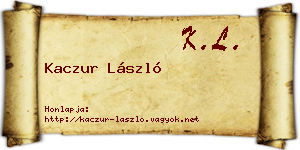 Kaczur László névjegykártya